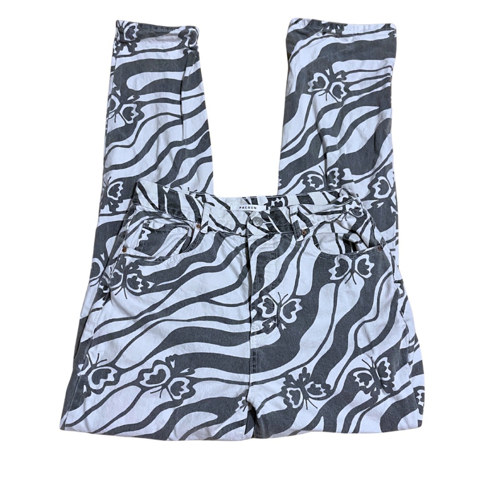 Pacsun gray and White Patterned straight leg Pants